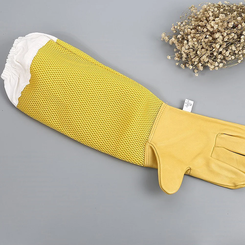 قفازات مقاومة للنحل عالية الجودة، مادة قوية مقاومة للاهتراء، مثالية للعمل المنفوخ وإدارة المستعمرة، تربية النحل، جلد الغنم