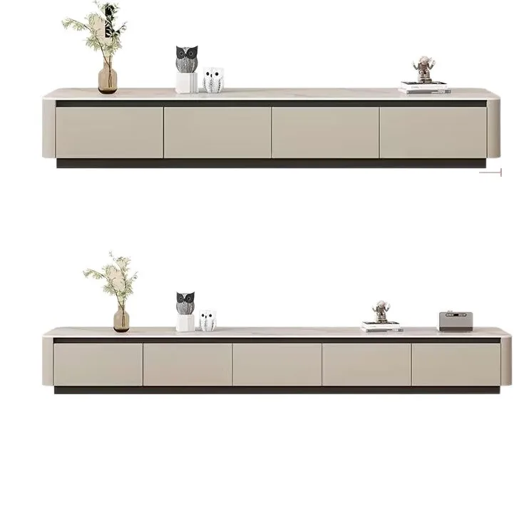 

Solid wood, paint, TV cabinet, floor, simple, light luxury, rock slab, TV