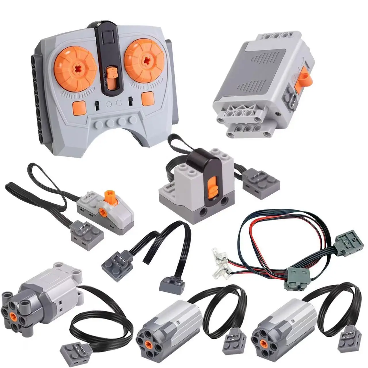 Technology Series Motor Set M/L/XL Servo Motors, Power Functions, 2.4 GHz Remote Control Receiver, AA Battery Holder Gift