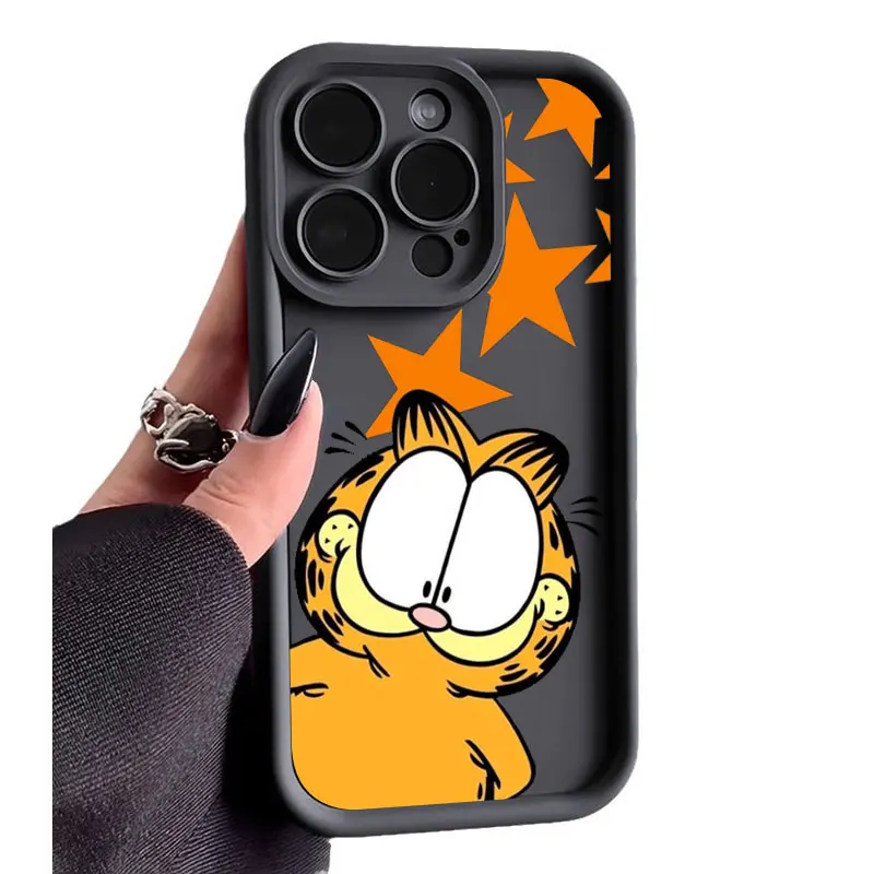 Cute G-Garfield Sky Eye Stairs Soft Silicone Phone Case For Apple iPhone 12 13 Mini 11 14 15 16 Pro Max 7 8 Plus