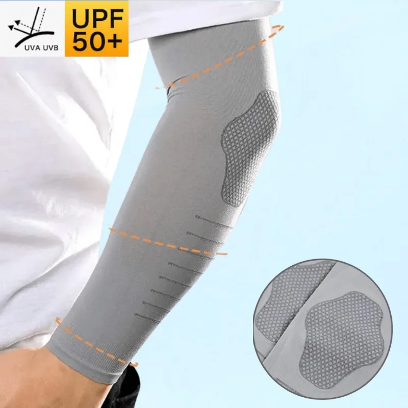 2PCS Ice Silk Sunscreen Sleeves Sun UV Protection Arm Sleeve Quick-drying Sweat-absorbent Breathable Arm Gloves Hand Protector