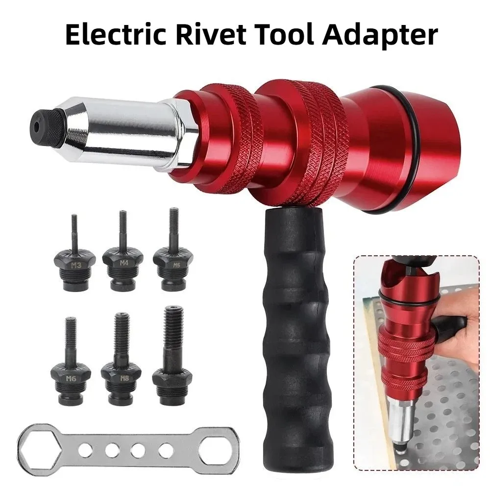 M3 M4 M5 M6 M8 M10 Rivet Nut Tool Adapter Cordless Tool Box Electric Drill Rivet Nut Tool Aluminum Alloy Nut Riveter Adapter