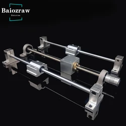 T8 Lead Screw Pitch 2mm Lead 8mm Length 200mm 800mm+Optical axis OD8mm +KP08/KFL08 bearing bracket +bracket SK8 3D printer parts