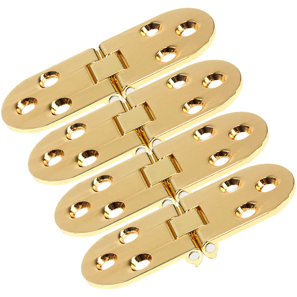 

4Pcs Zinc Alloy Hinges Small Golden Foldable Furniture Hardware Durable Easy Installation Wooden Toy Box Jewelry Box