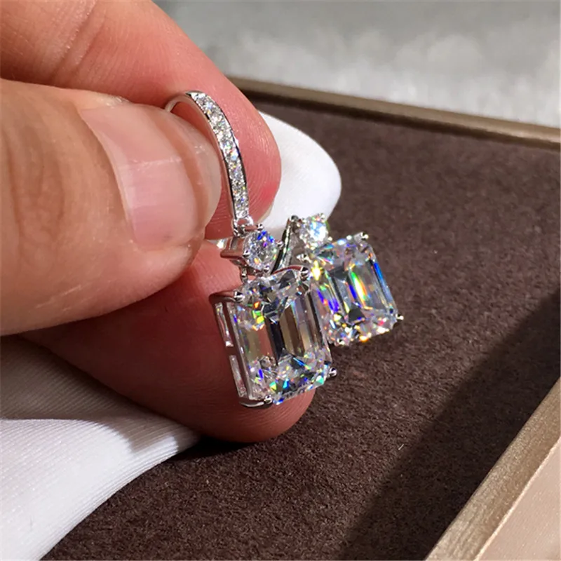 Drop Earrings For Women White Cubic Zircon Ear Hook Bridal Wedding Jewelry Engagement Jewelry High Quality Drop Shipping CCE720