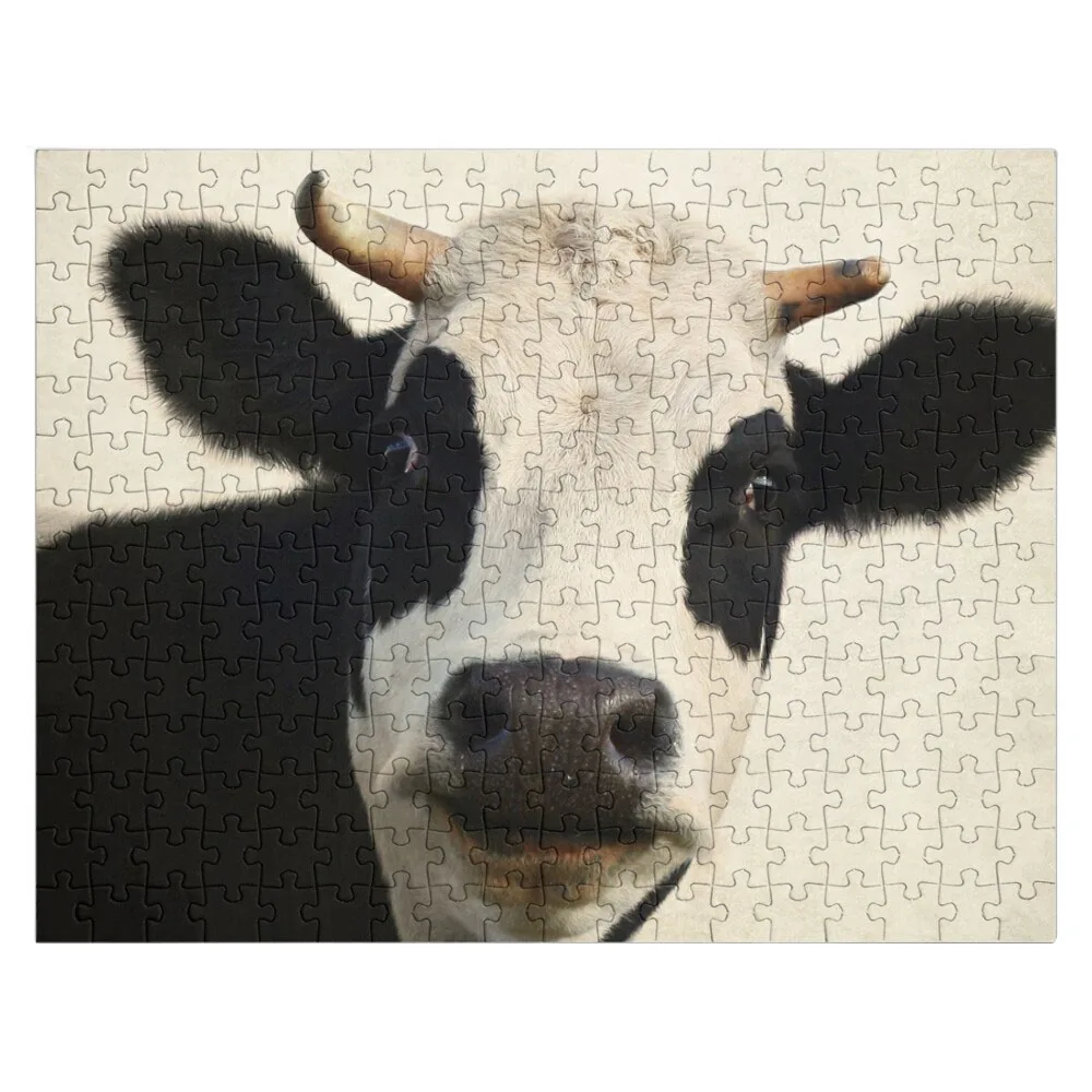 Cow Art, Farm Animal Portrait Jigsaw Puzzle Animal Jigsaw Puzzle For Adults Scale Motors Anime Jigsaw Puzzle Picture Puzzle