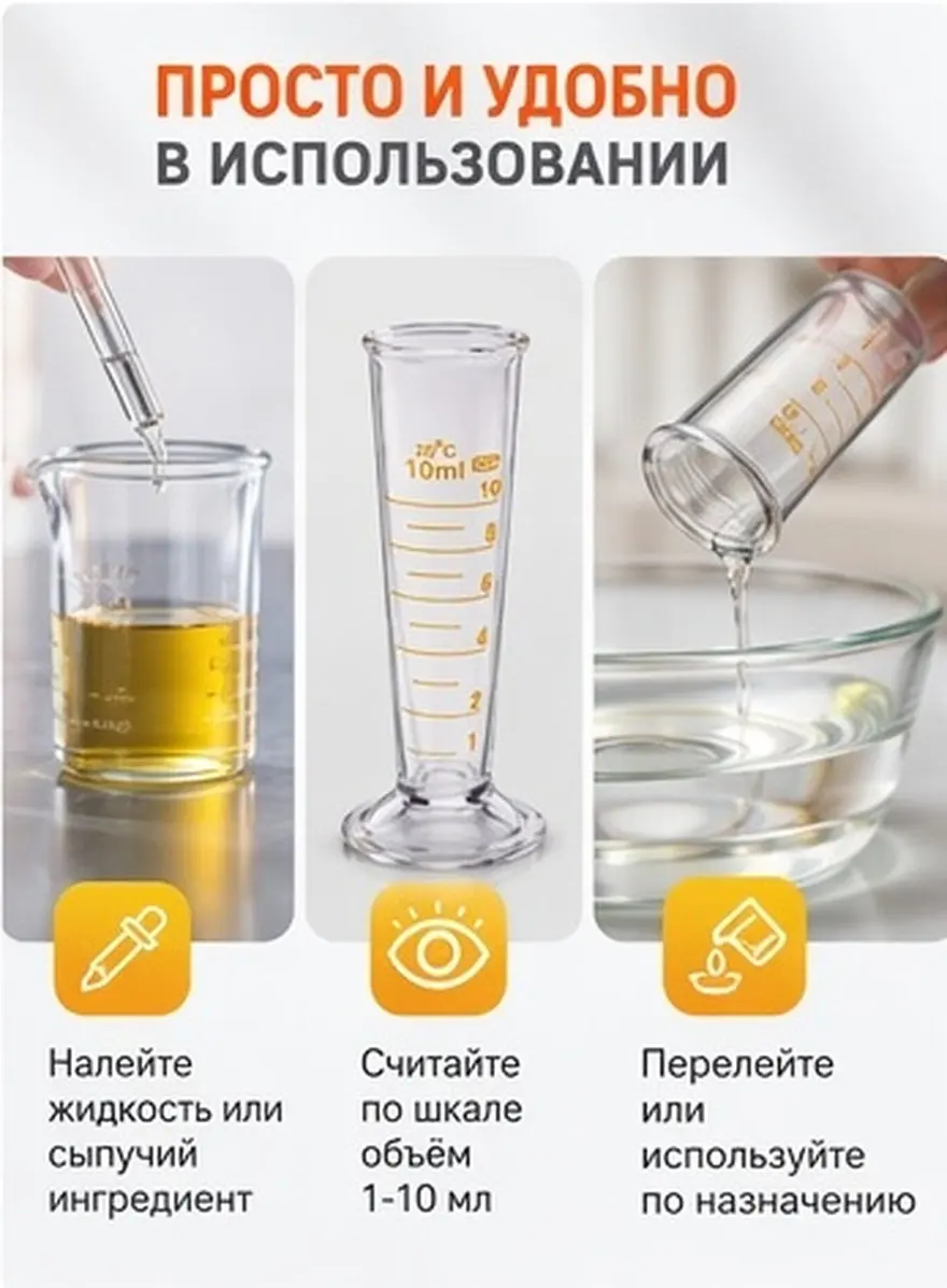 Clear Glass Graduated Measuring Cup for Accurate Measurement in Lab Experiments Kitchen Cooking Baking Laboratory Accessories