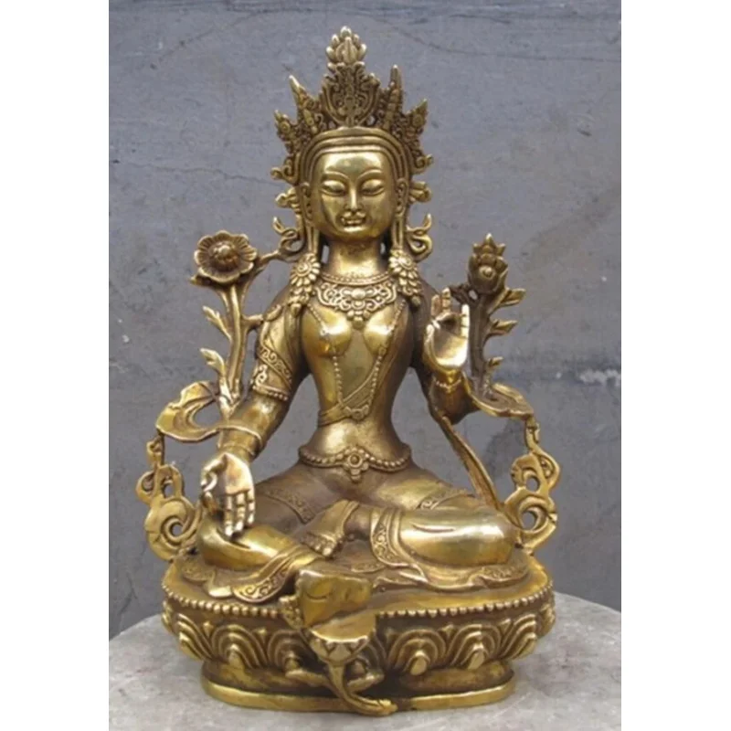 Brass Buddha STATUE and Green copper, SUIRONG---522 , STATUE of Goddess GUANYIN, Buddhist HALL of TIBET