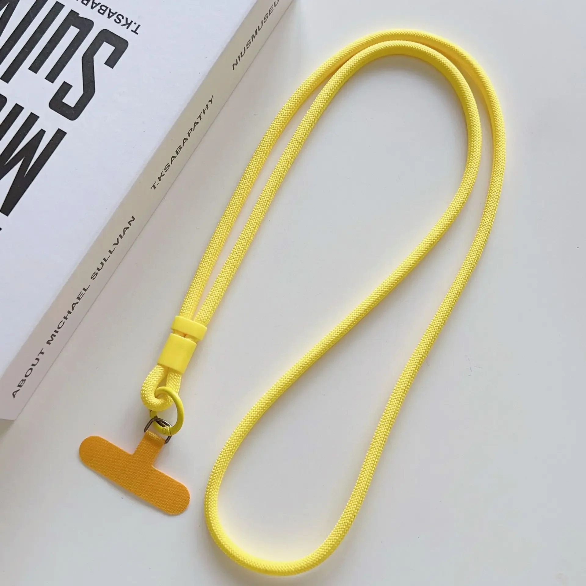 Personalisierbares, trendiges Handy-Lanyard in Uni-Farbe, diagonal tragbar, langer Schultergurt, Seil-Halskette, universell, 60cmx2