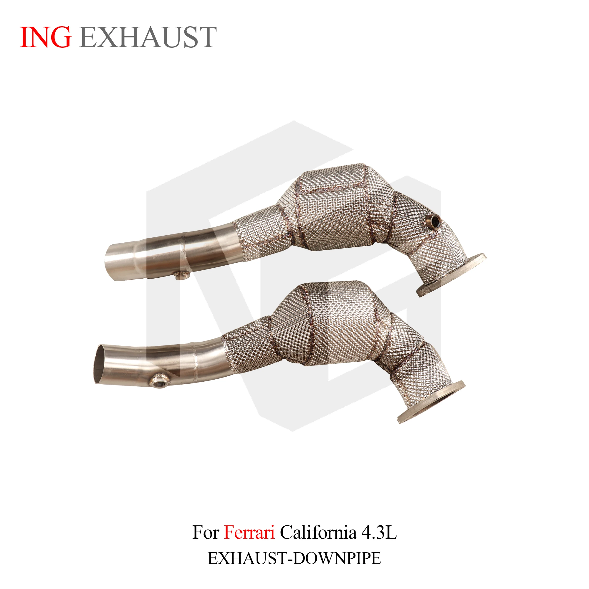 ING SS304 الحفاز النازل baseus لفيراري كاليفورنيا 4.3L رأس المحرك فوهة عزلات الحرارة تخصيص نظام العادم #2