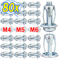 M4 M5 M6 Jack Nuts Screw Petal Shape Metal Rivet Nut Expansion Plugs Clamp Panel License Plate Lock Fixing Screw Bolt Rivetnut