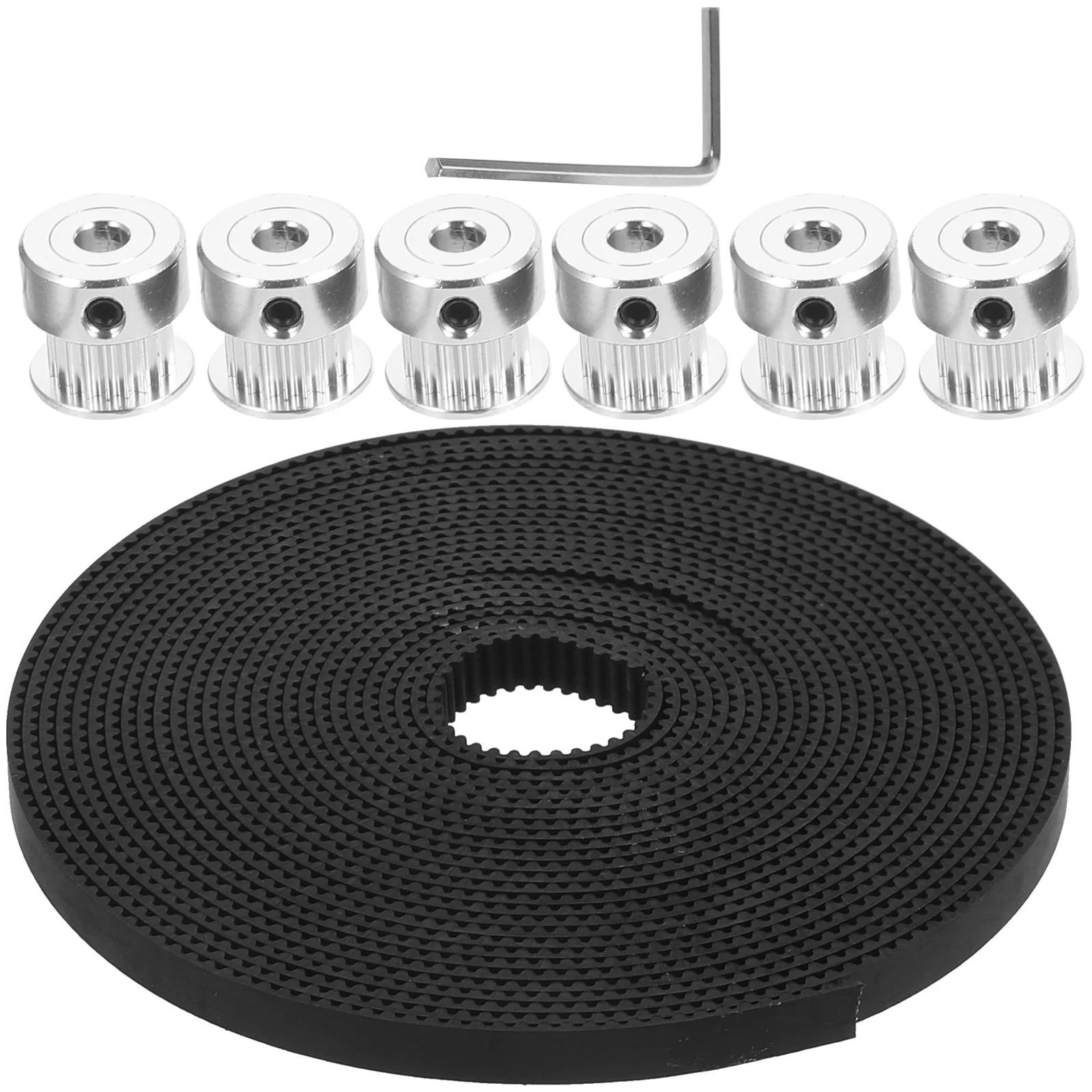 

GT2 Timing Belt Pulley Kit 20 Teeth Metal Wheel High Precision for 3D Printer Stable Performance Easy Installation Replacement