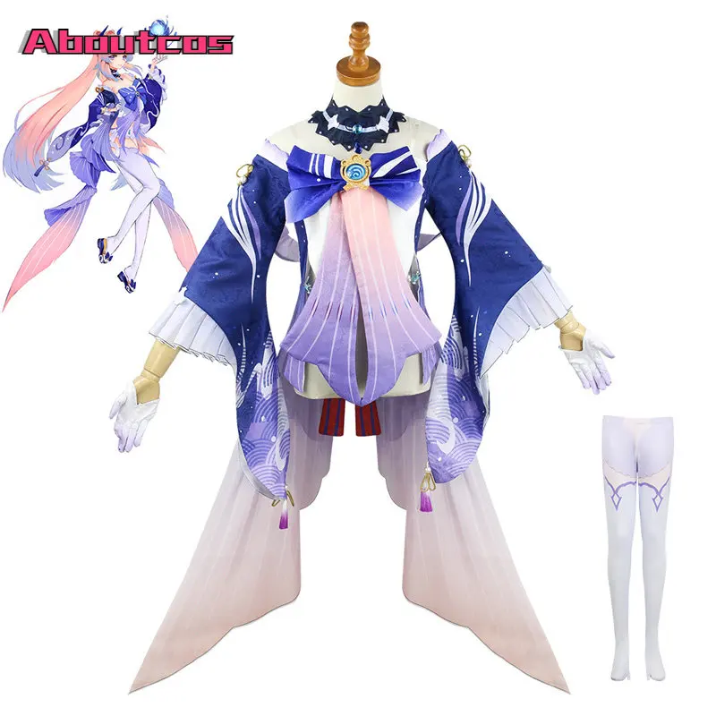 

Aboutcos Game Genshin Impact Kokomi Cosplay Costume Sangonomiya Kokomi Sexy Women Halloween Party Fancy Dress Outfit Full Set