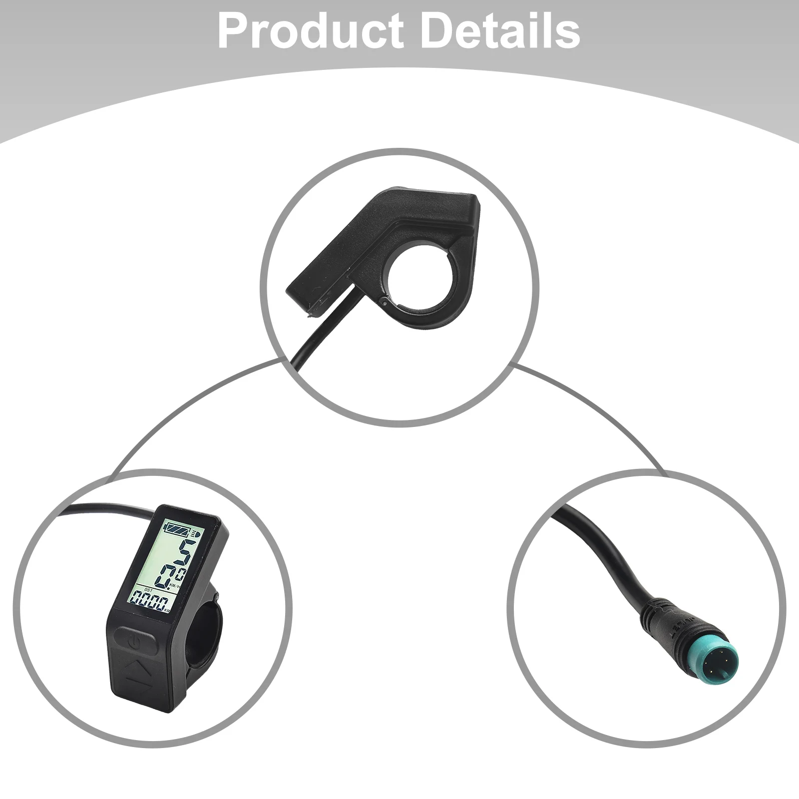 

Electric Bike Display Electric Bicycle Display For Ebike Riding Brand New Mini Display Plastic Material Standard Interface