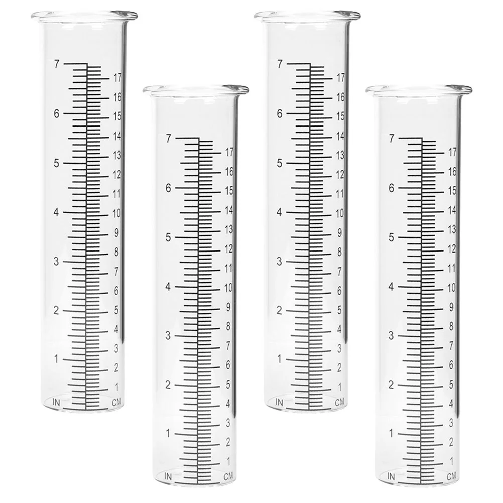 

4 Pcs Gauge with Scale Test Tube 4pcs (7 Inches) Outdoor Tools Clear Preserved Flower Measure Measuring