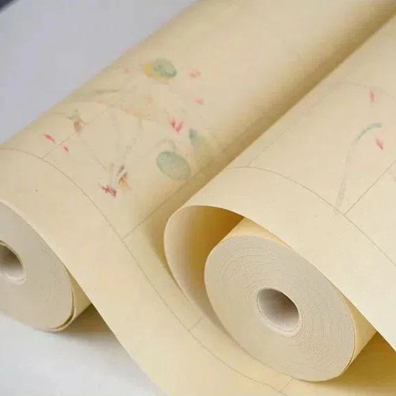 Chinese Style Lotus Pattern Seal Character Xuan Paper Official Script Half Ripe Rice Paper Rolling Creative Gridding Rice Paper