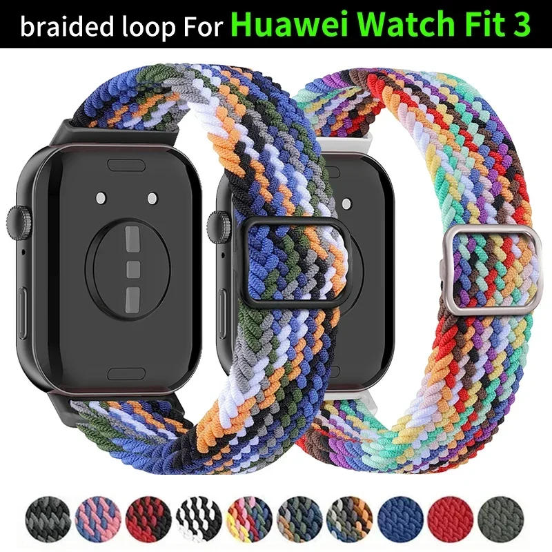 

Pop Correa для HUAWEI Watch Fit 3, аксессуары для ремешков, сменный ремень, плетеная петля, нейлоновый спортивный браслет на запястье для HUAWEI Fit3 Ban