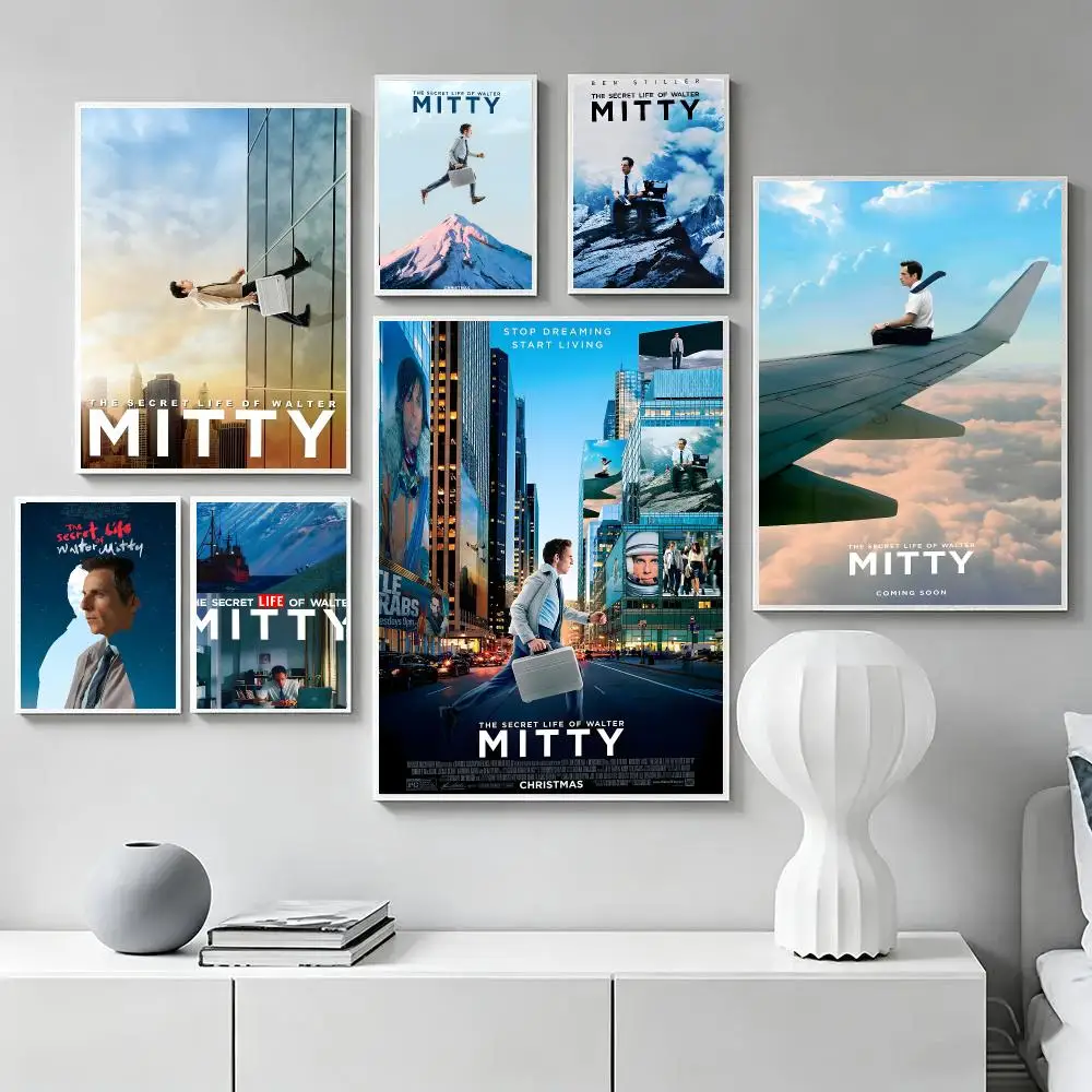 The Secret Life Of Walter Mitty Poster Hot Self-adhesive Art Paper Sticker Coffee House Bar Room Wall Decor