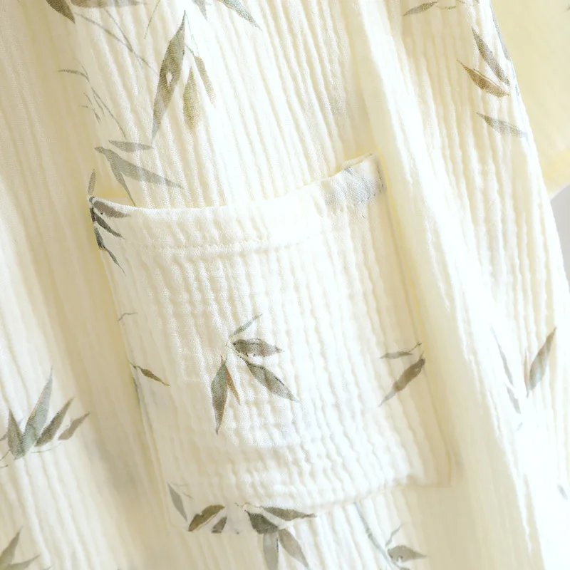 رداء حمام قطني متعدد الألوان للنساء يمكن ارتداؤه ماص سريع الجفاف نصف كم برباط كيمونو مع جيب #5