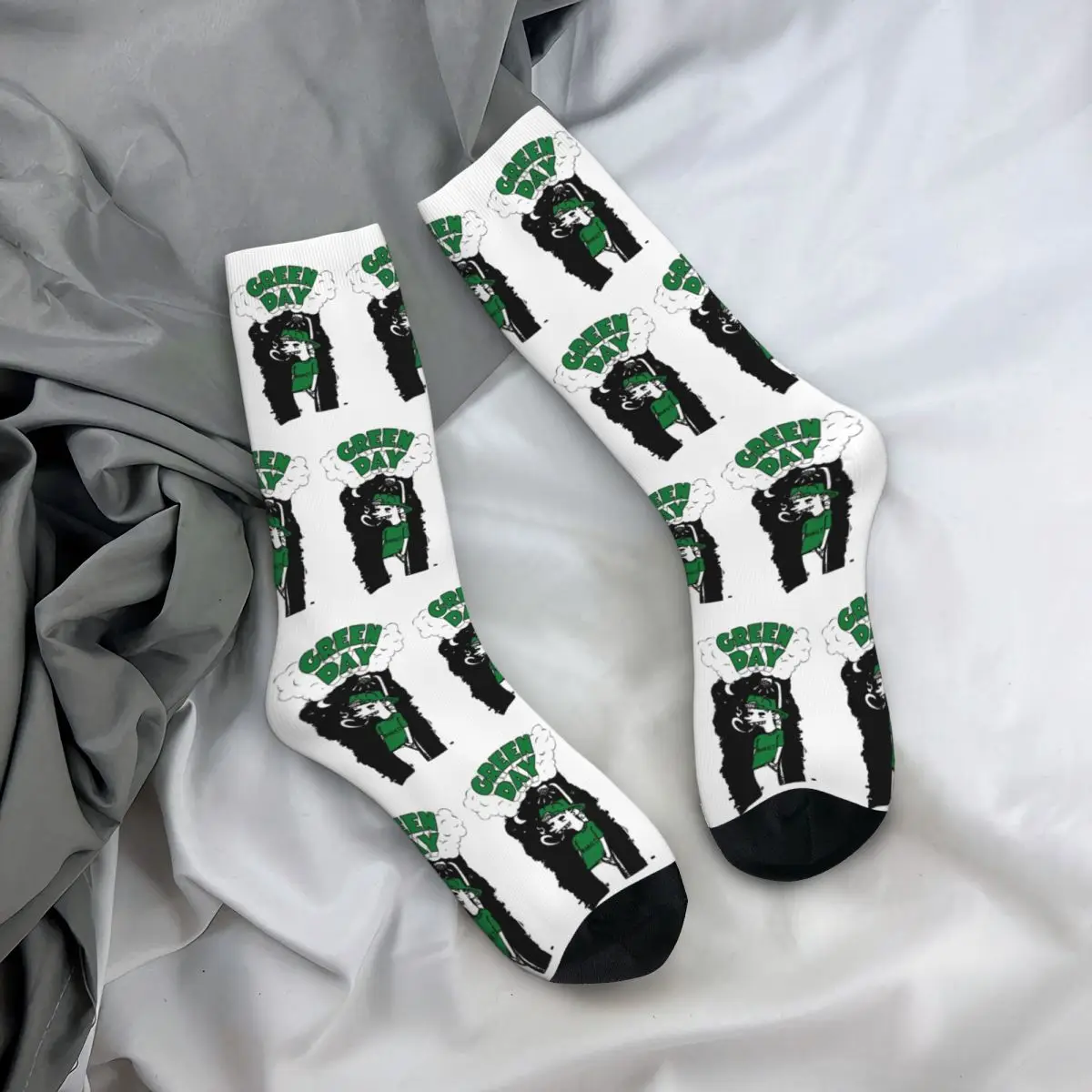 Men\'s Socks Harajuku Green Day Punk Rock Music Sock American Idiot Albuum Graphic Women\'s Socks Spring Summer Autumn Winter