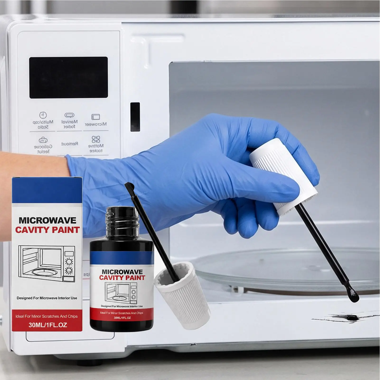 Heat Resistant Microwave Cavity Paint White Microwave Interior Touchs Up Paint Appliance Scratch Repair 30ml Cover Up Rust DIY