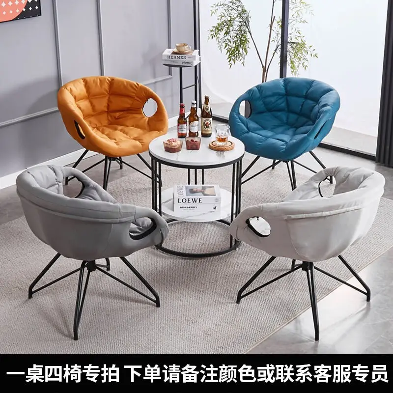 Nordic 360° rotation low chair washable stool home light luxury designer Modern indoor garden chair balcony furniture