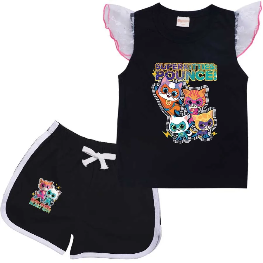 

Superkitties Clothes Kids Cotton T-shirt & Sport Shorts 2pcs Set Baby Girls Clothing Sets Boys Short Sleeve Sportswear