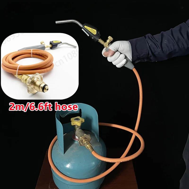 Gas Welding Torch Self Ignition 2m/6.6ft Hose Gas Brazing Burner Soldering Quenching  Hand   Welding Torch