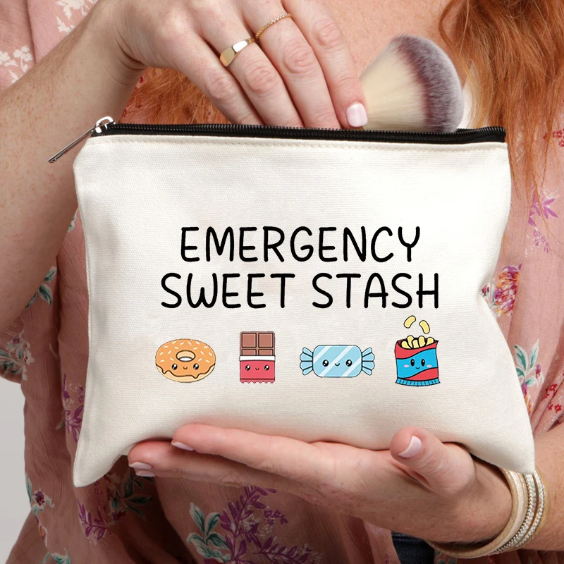 Emergency Sweet Stash Bag Children Pencil Case Snacks Storage Clutch Women Makeup Lipstick Pouch Kawaii Dessert Organizer Case