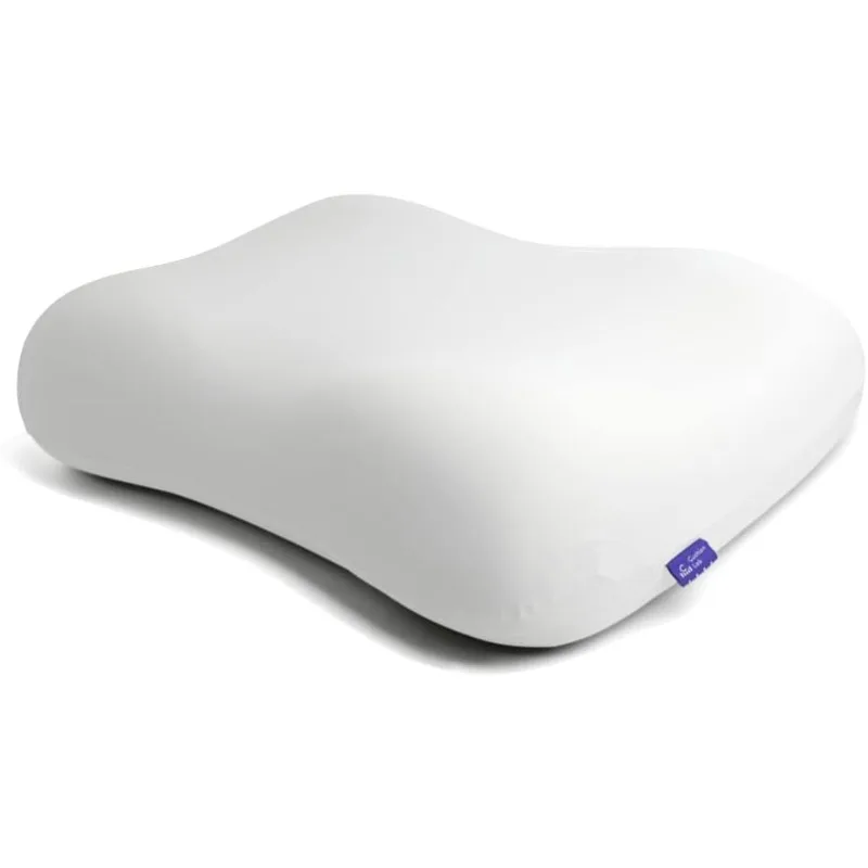 Deep Sleep Pillow, Patented  Cervical Shape Gently Cradles Head & Provides Neck Support & Shoulder Pain Relief - Calm Grey