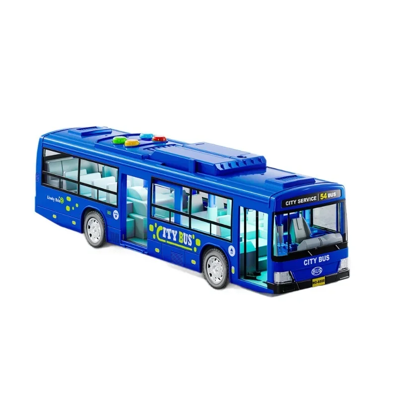 Large Size Light Music Inertia Bus Model Pull Back Cars Simulation Bus High Quality Drop-resistant Educational Toys Gifts