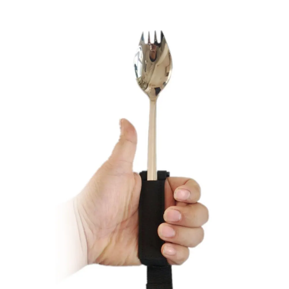

Adaptive Elderly Spork Portable Tremble Proof Non-Slip Handle Lightweight Easy Grip Disability Cutlery for Adults