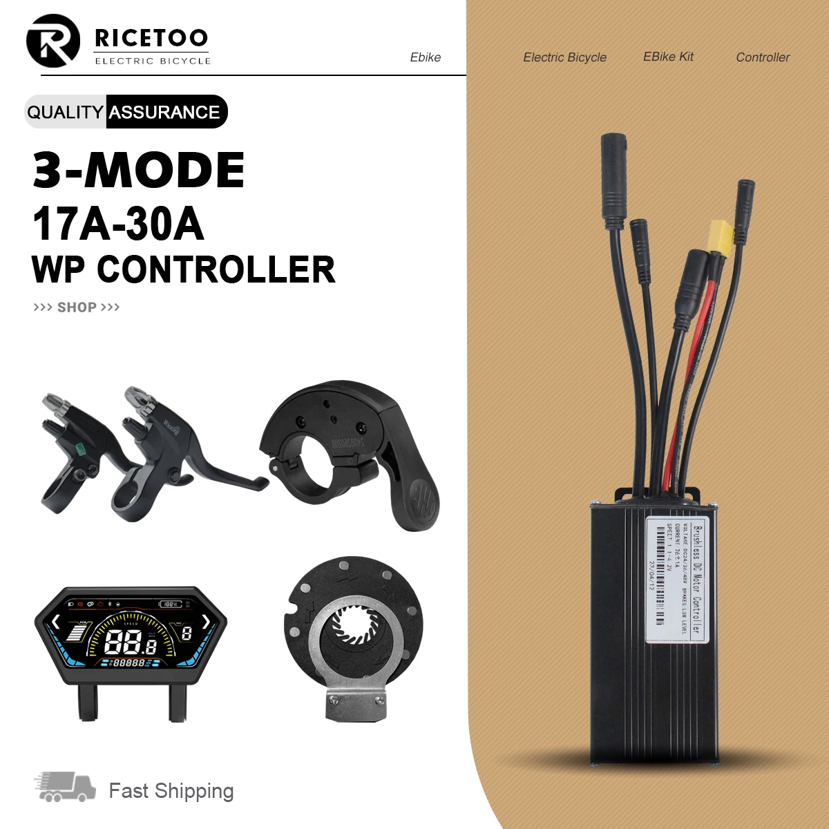 

Electric Bicycle Controller Set 250W-1000W Waterproof Plug With LCD Display E-bike Brushless Gear Controller Ebike Accessories