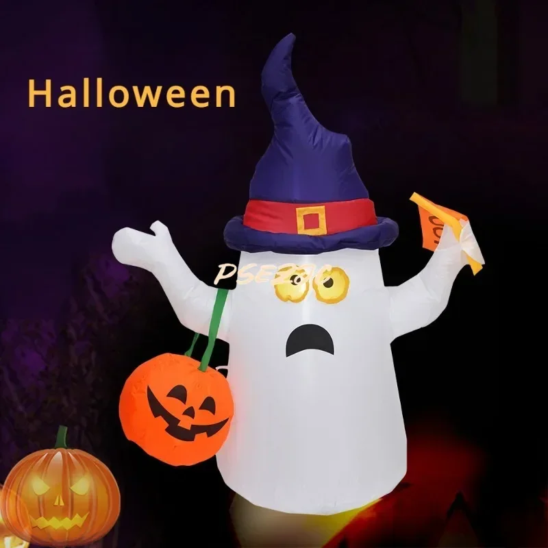 Halloween Pumpkin Inflatable 1.5-meter Pumpkin Ghost Inflatable Mold Outdoor Decoration with Built-in LED