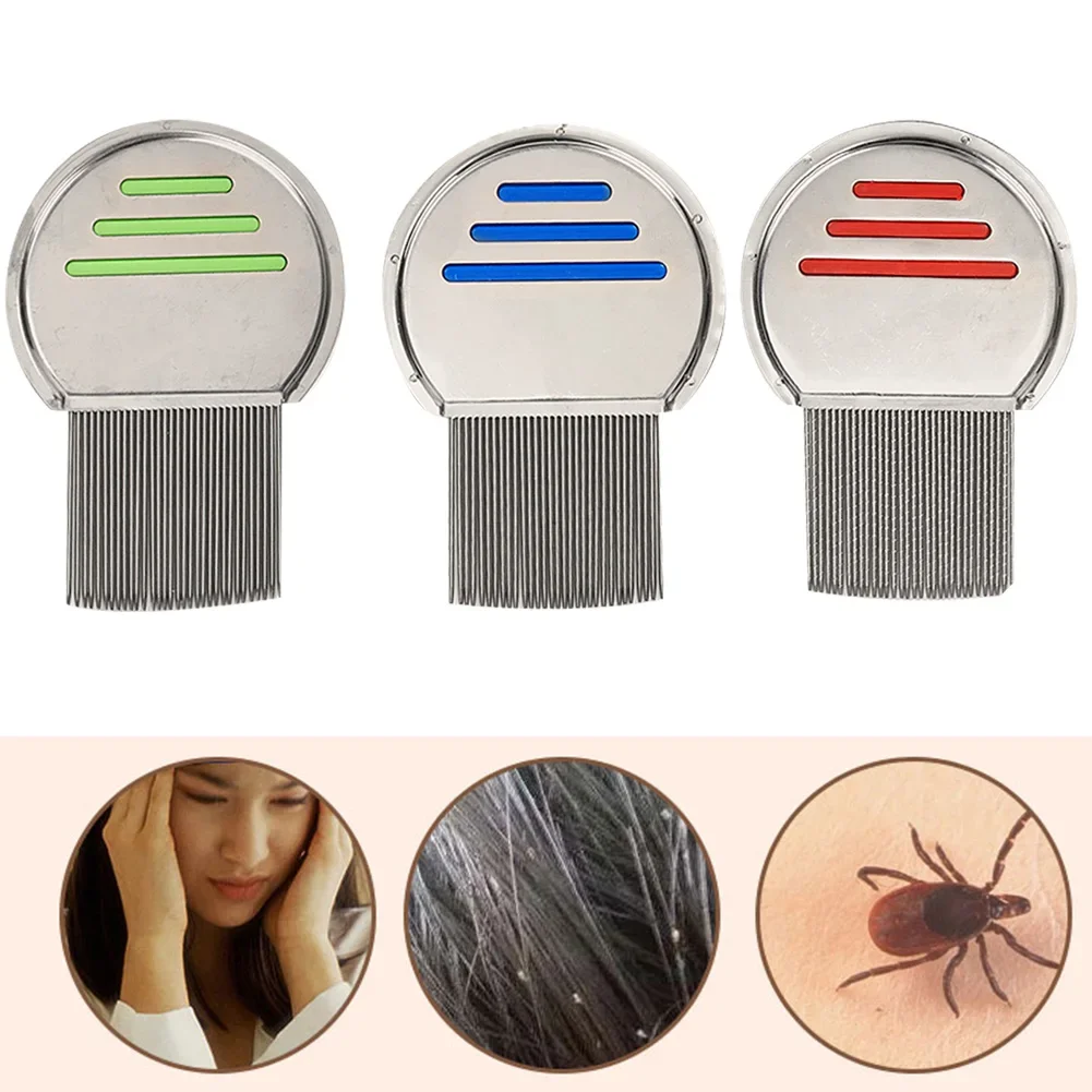 1Pcs Lice Comb Stainless Steel Terminator Lice Combs for Children Adults Anti-Lice Comb High-Density Needle Comb