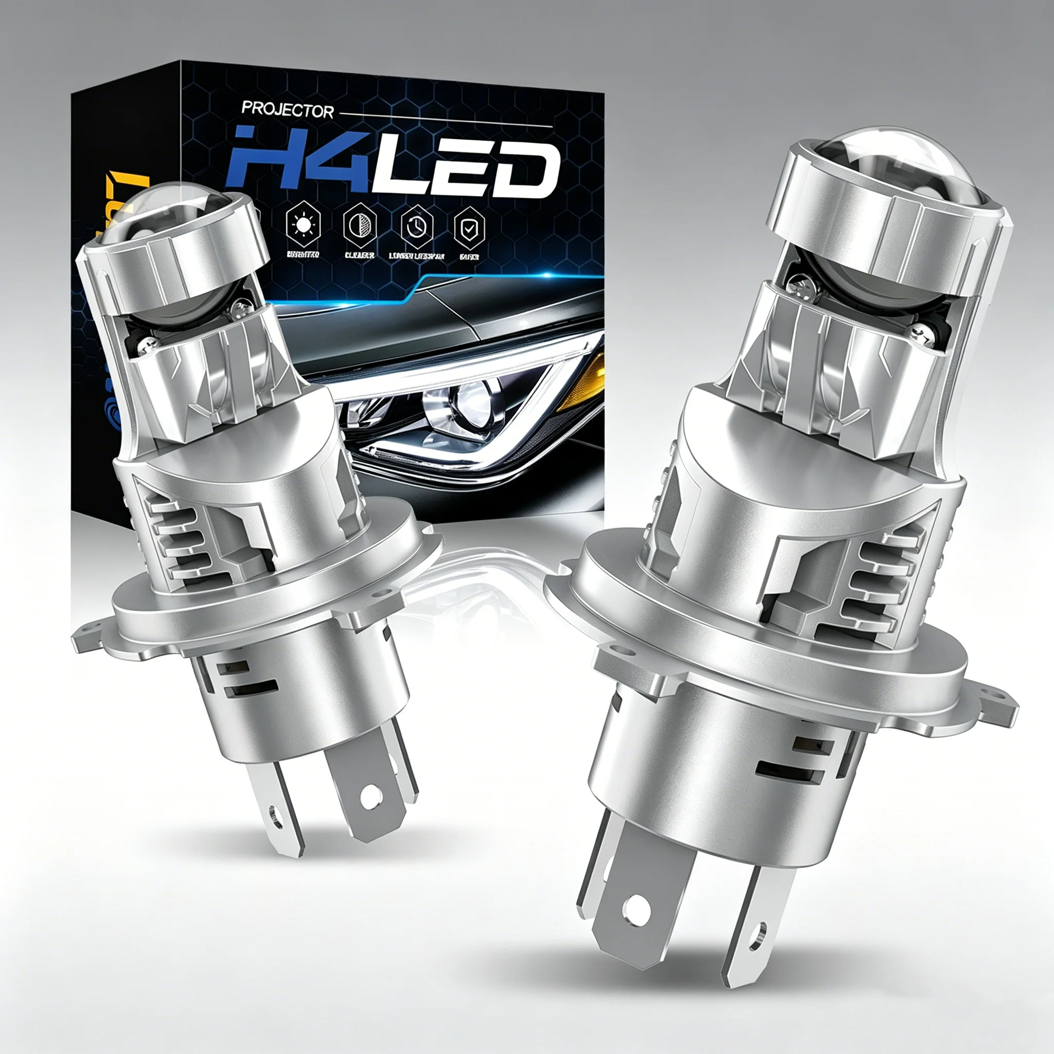 2PCS H4 Led Project…