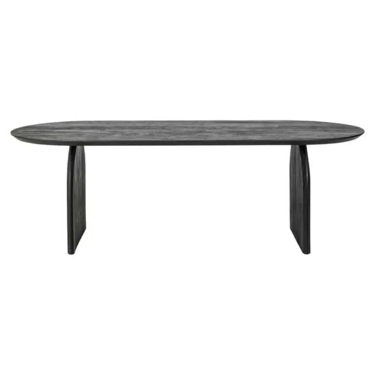 # Antique 8 Seats Black Pine Catering Table Farmhouse Wood Oval Dining Table for Dining Room