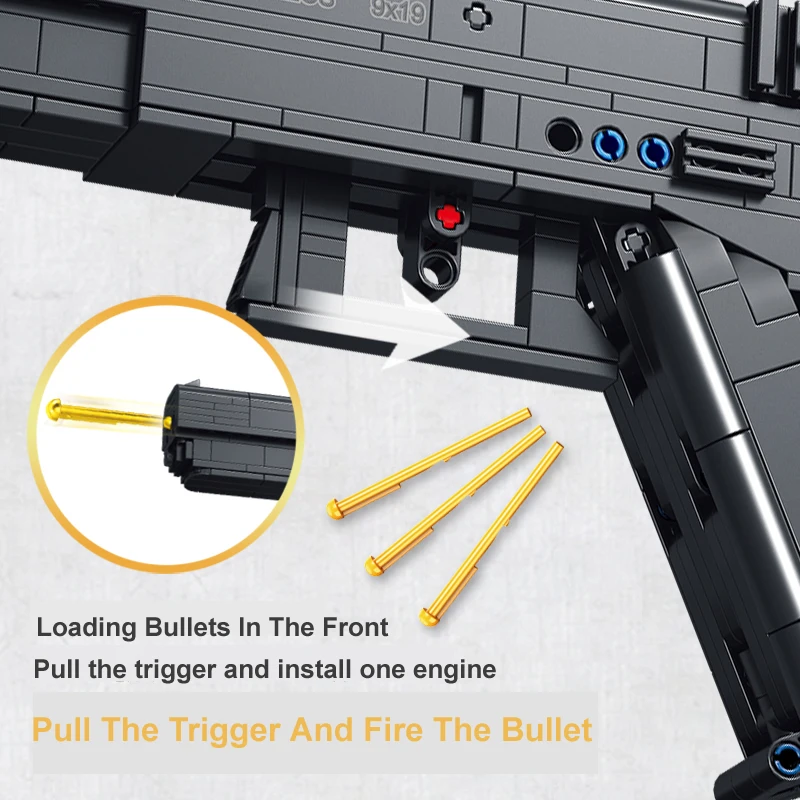 336PCS WW2 Militaire Wapens Guns G18 Automatische Pistool Bouwstenen Model Kan Vuur Kogels Kit Leger Moc Bricks Speelgoed jongens Gift