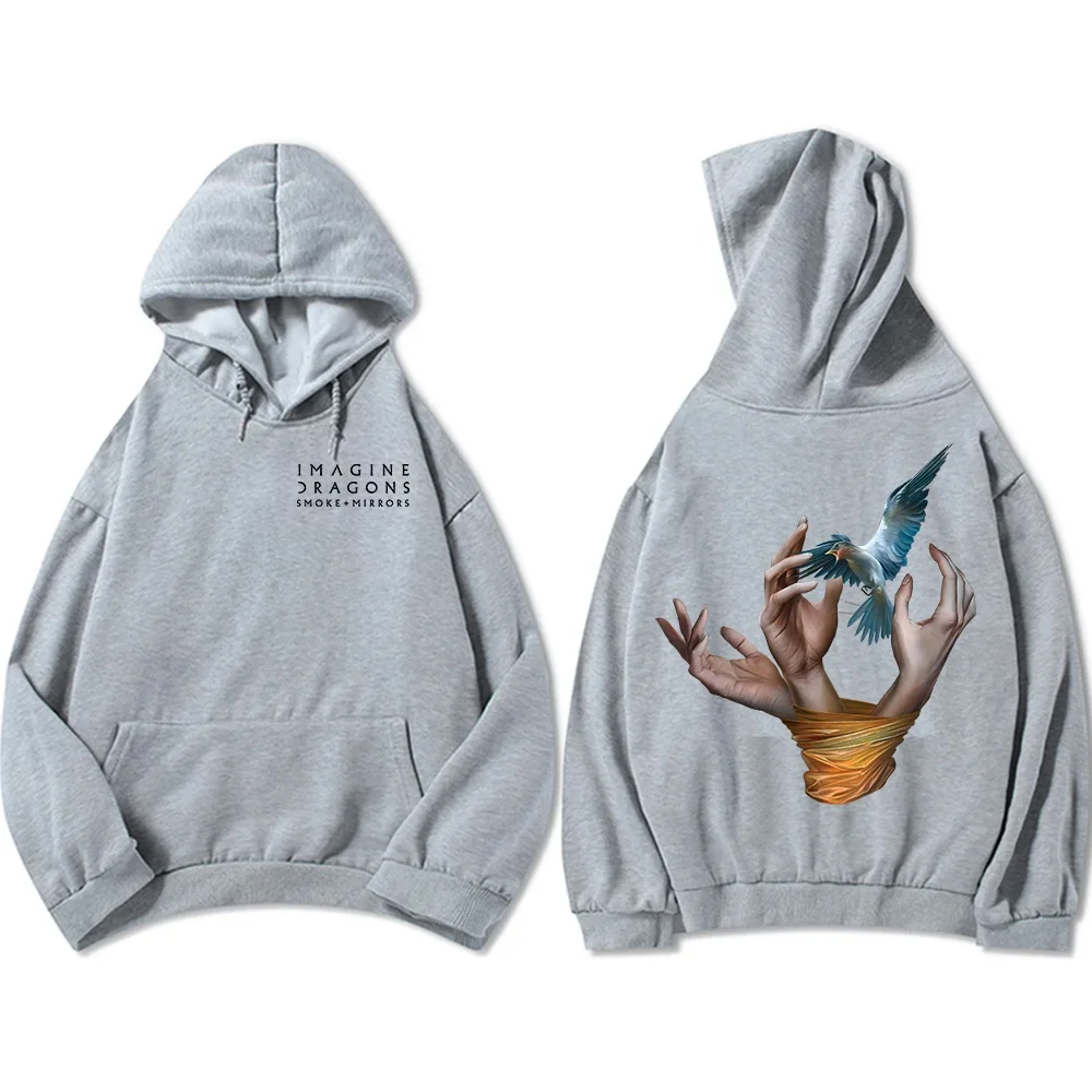 الفرقة الخيال التنين هوديي انعكاس من قبو الدخان + ألبوم مرآة البلوز 2025 الخريف/الشتاء الرجال المرأة هوديي غير رسمي