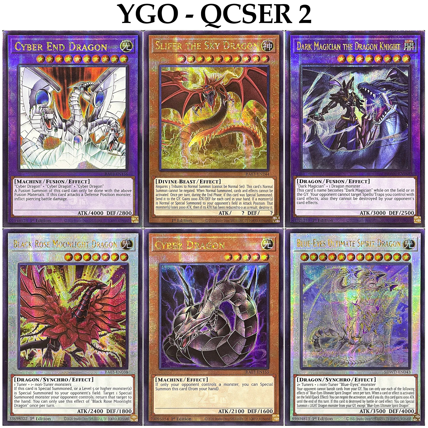 

PROXY Yugioh Card Obelisk The Tormentor RA03-EN230/Slifer The Sky Dragon RA03-EN244 YOGIOH QCSER 1st Edition Collection Cards