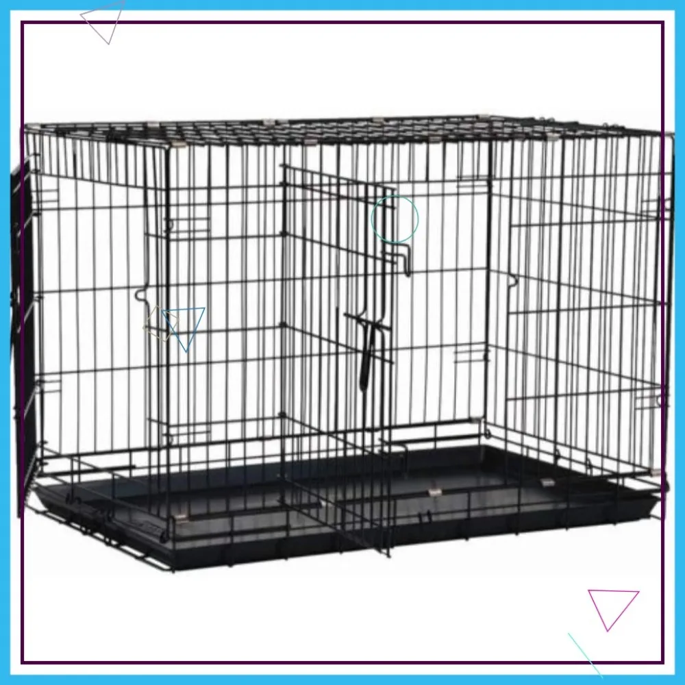 

36 Inch Heavy Duty Dog Crate with 5-Point Locking System, Collapsible for Medium Pets 50-70 lbs