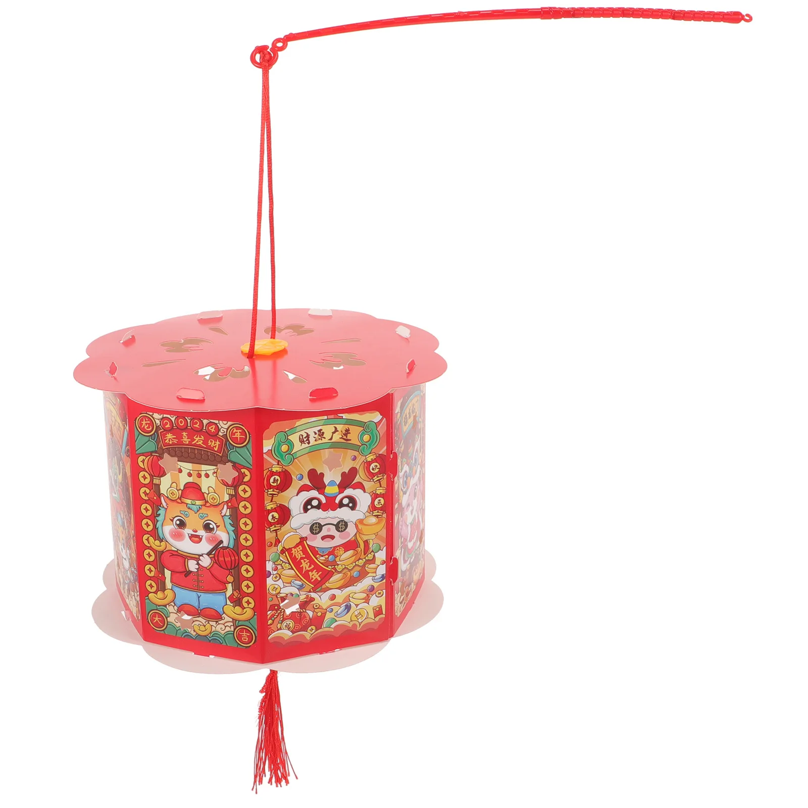 

DIY Lantern Material Kit Double Layer Durable Luminous Lantern for Spring Festival Decoration DIY Kids Toy