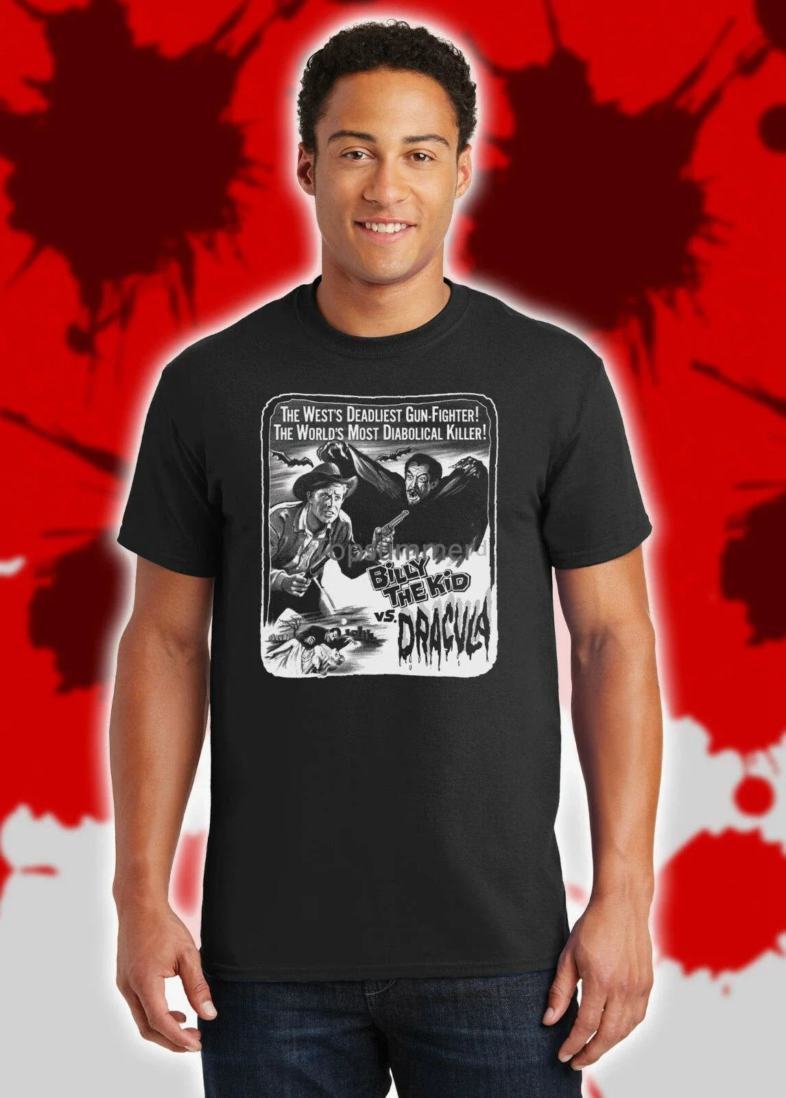 

Billy The Kid Vs. Dracula Horror Western Vampire John Carradine Fun Shirt Nft175