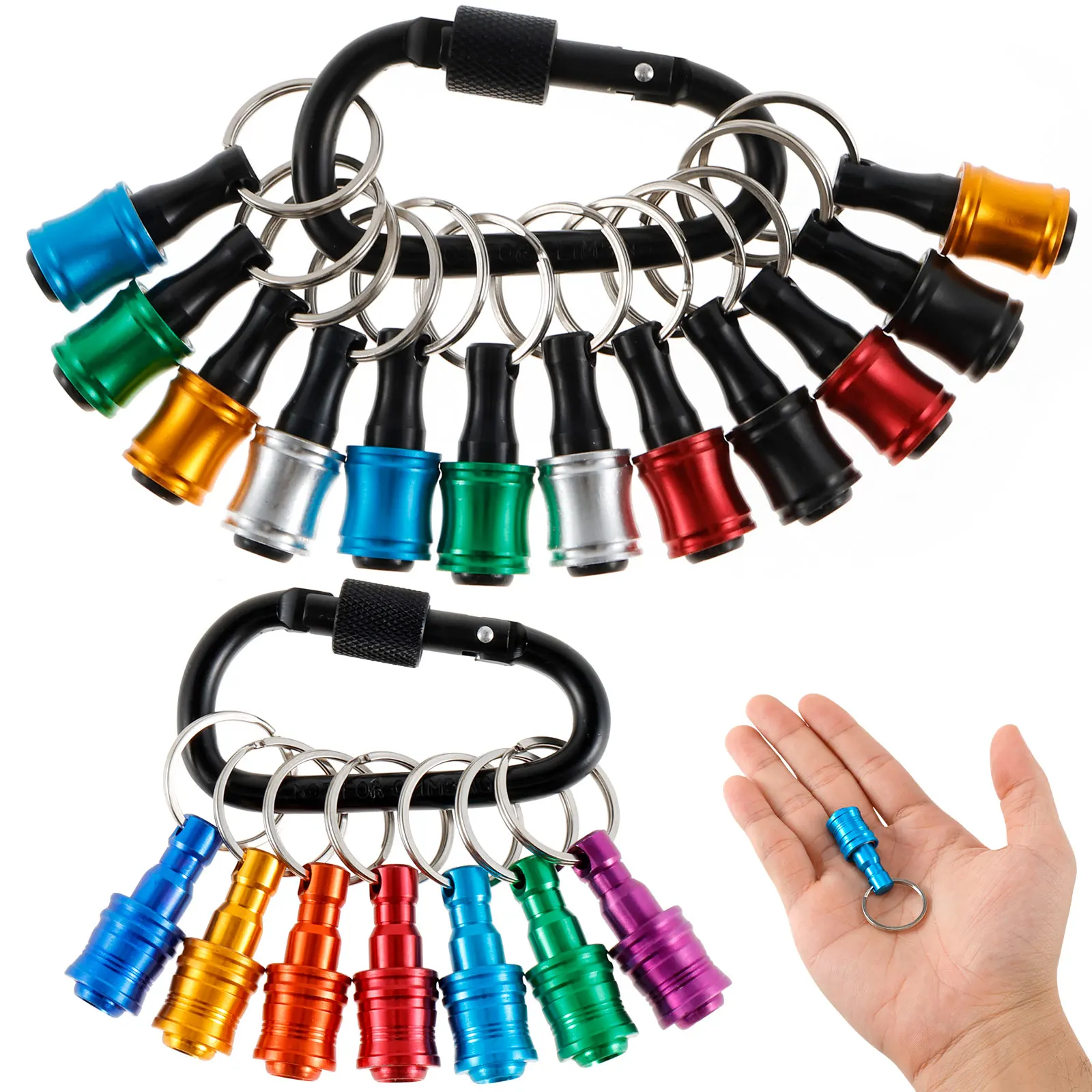 

19 шт., обновленный держатель бит 1/4 дюйма, брелок с хвостовиком, держатель для отверток из алюминиевого сплава, легкий быстросменный удлинитель