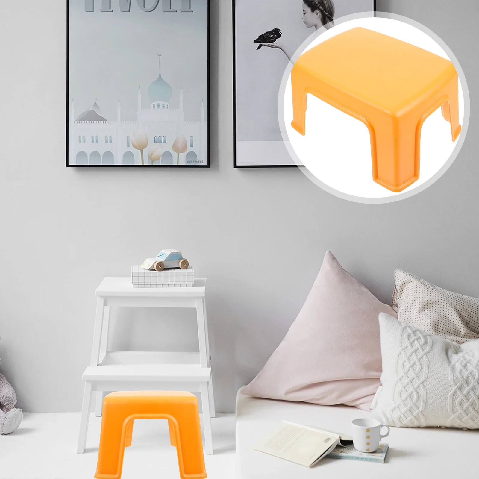 Plastic Stool Children Kindergarten Bathroom Foot Home Footstool Anti-skid Non-skid Household Simple Furniture