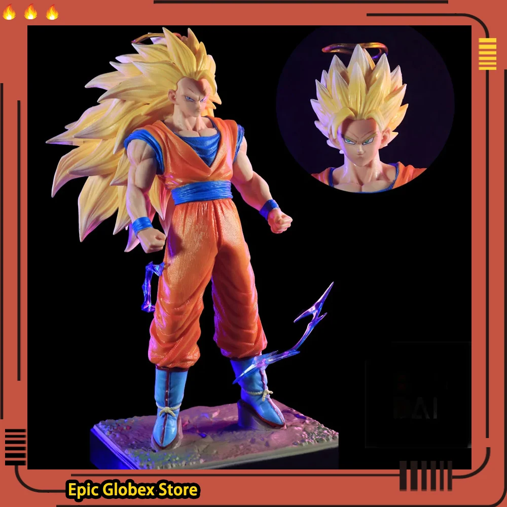 27cm Anime Dragon Ball Z Figure SSJ3 Goku Figure PVC Super Saiyan Statue 3 Gokou Collectible Model Toys Gifts