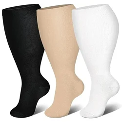 Chaussettes de compression S-4XL pour hommes et femmes, grande taille, course à pied, ULà sauter, chaussettes de sport, médicales, varicoleschaussettes de perte de poids à gonflement