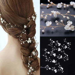Crystal Headbands Bride Wedding Hair Accessories Handmade Floral Pearl Rhinestone Headwear Hair Ornament For Women Girls