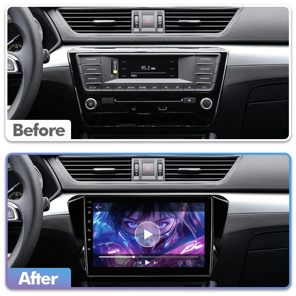 ISUDAR T57 Android 15 Radio For Skoda Superb 3 2015-2019 Multimedia Player CarPlay Android Auto Head Unit Camera DSP Stereo