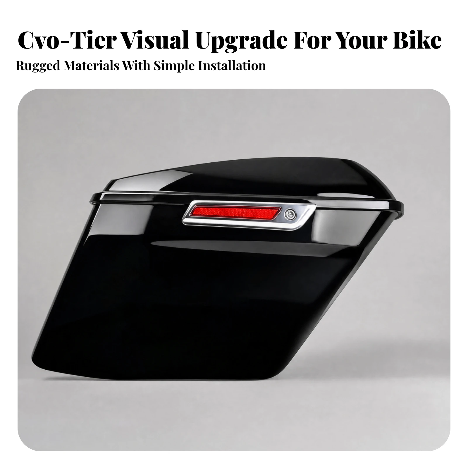 Hard Saddlebag with Locking Closure Rigid Molded Motorcycle Side Case with Hinged Lid for Long-Distance Travel Enthusiasts